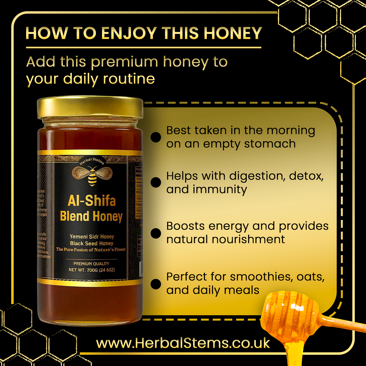 Al Shifa Honey – Premium Yemeni Sidr & Black Seed Blend (700g)