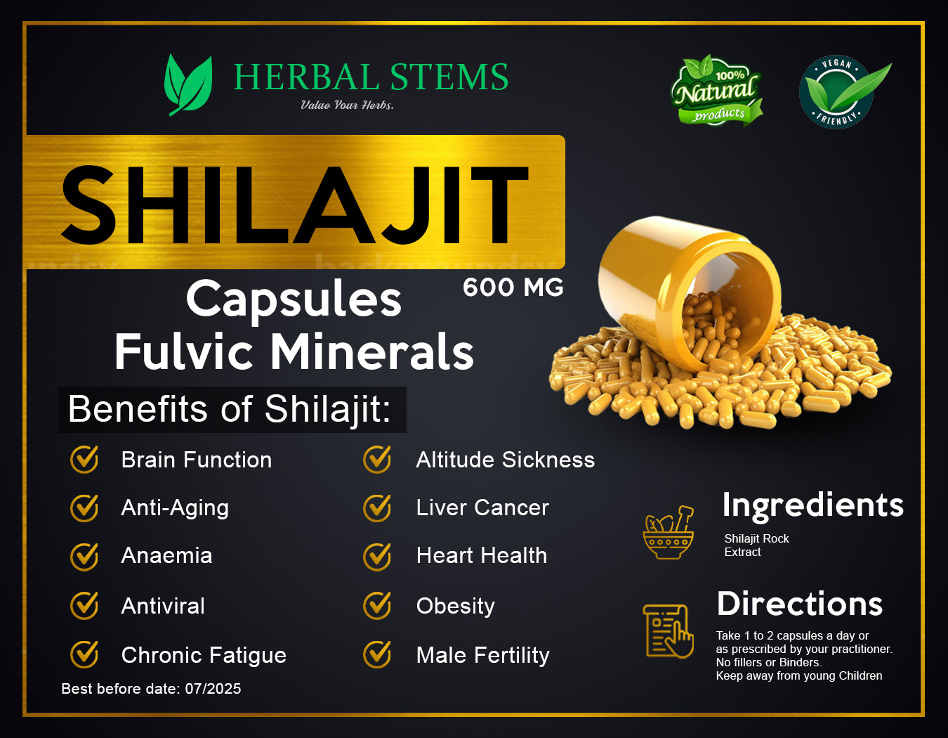 Shilajit Extract Capsules 60 capsules