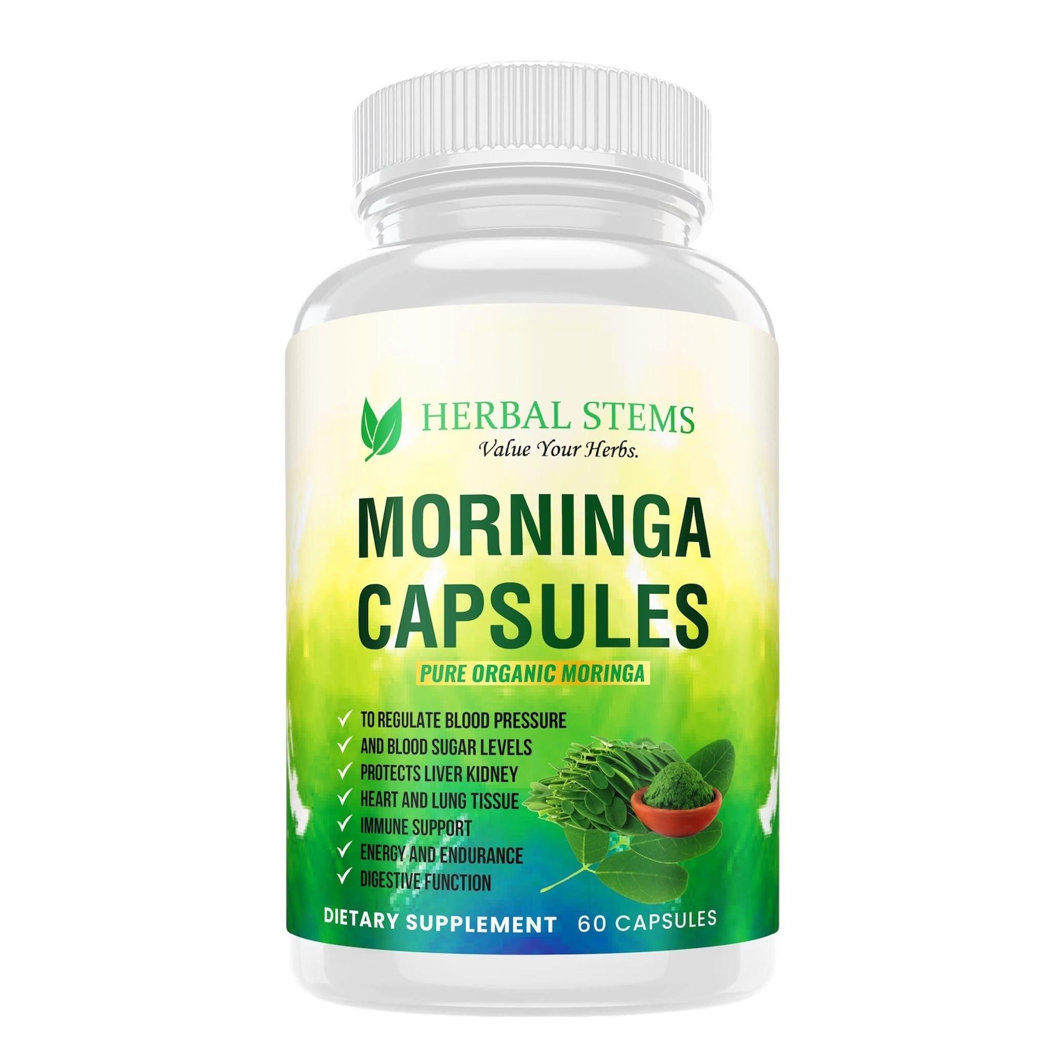 Pure Moringa Oleifera | 60 Vegan Capsules | Natural Superfood Leaf Powder