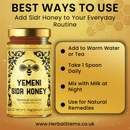 Pure Yemeni Sidr Honey (Large 700g Jar) - Herbal Stems